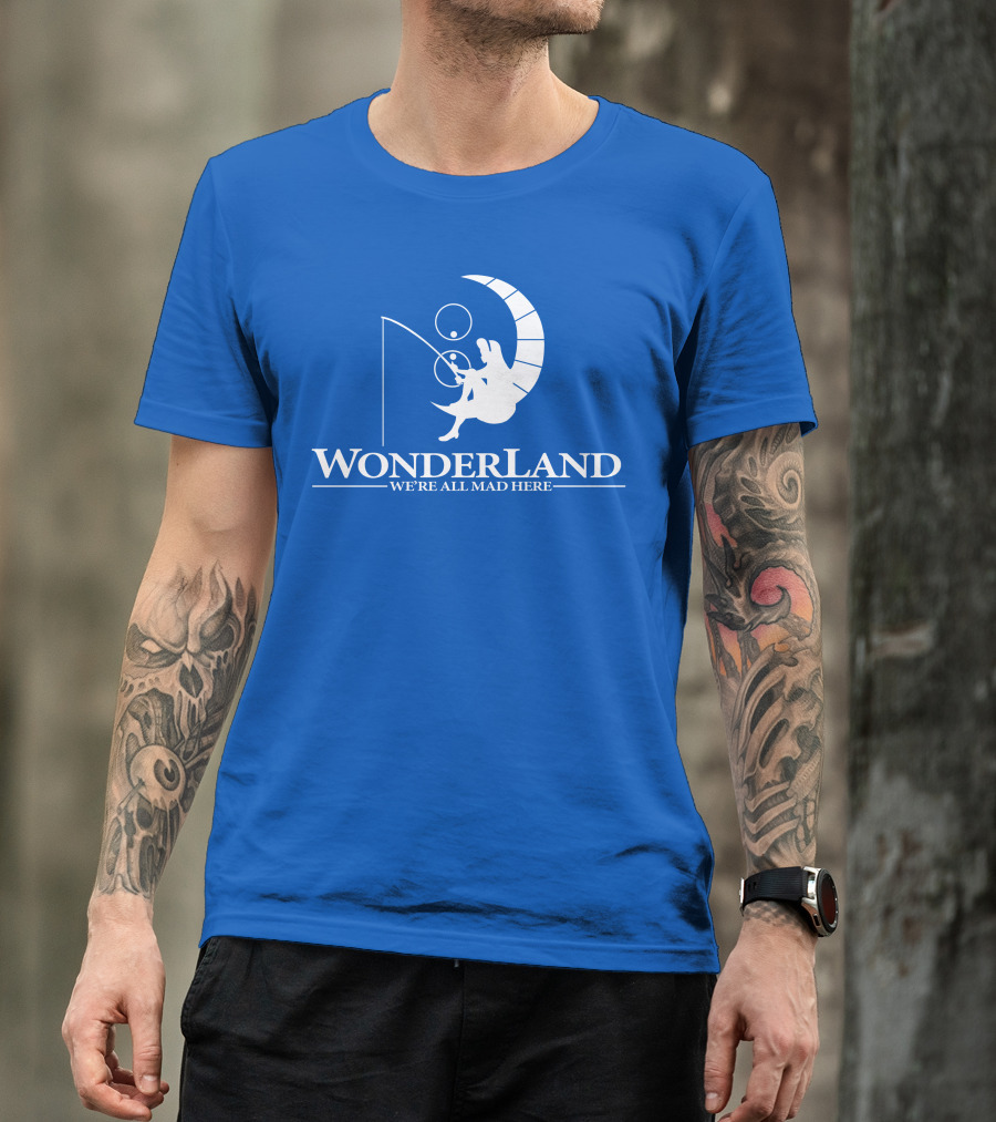Wonderland We're All Mad Here Moon Fishing T-Shirt