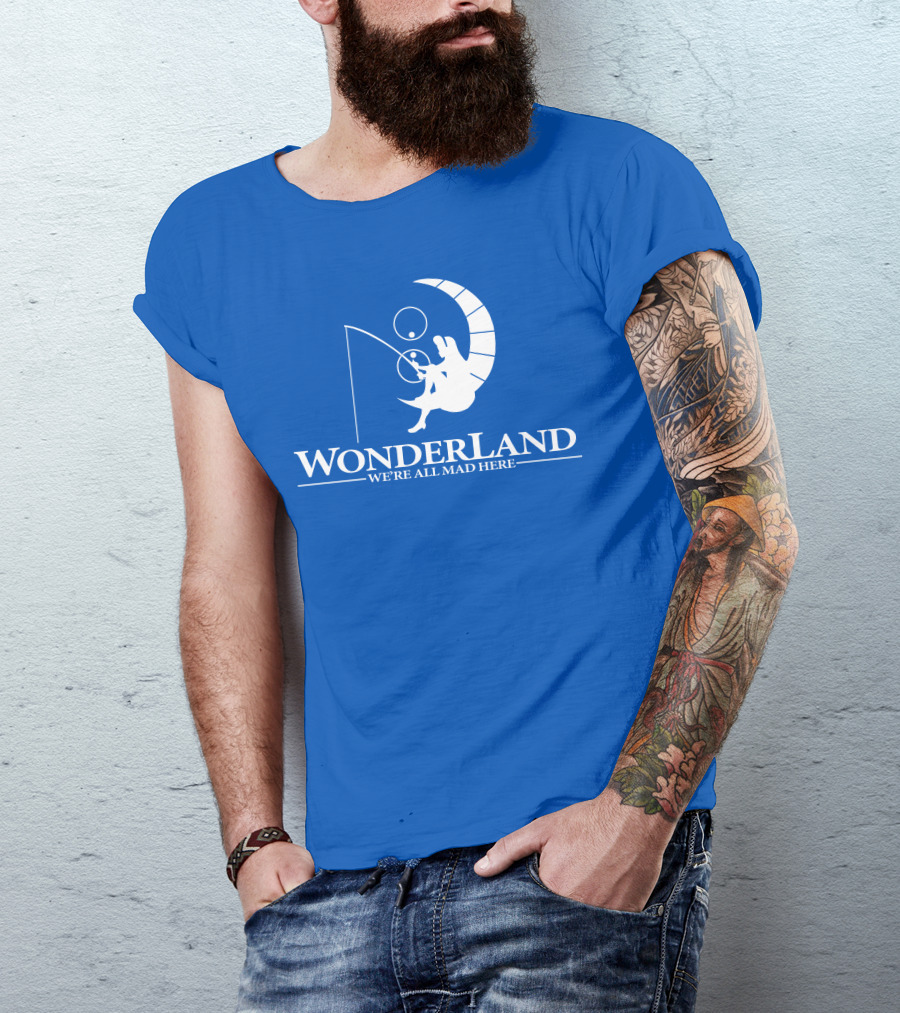 Wonderland We're All Mad Here Moon Fishing T-Shirt
