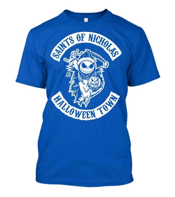 Saints Of Nicholas Halloween Town Jack Skellington Santa Crossover T-Shirt