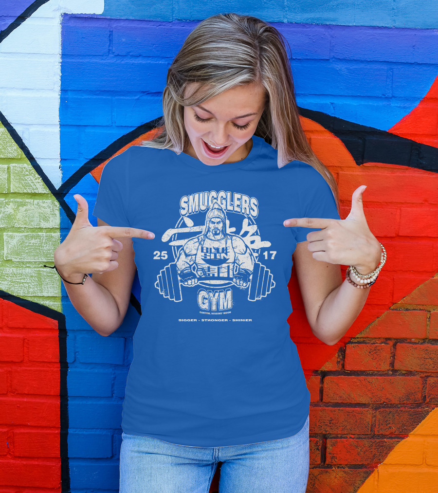 Smugglers Gym Bigger Stronger Shinier Canton Higgins Moon 25 17 T-Shirt