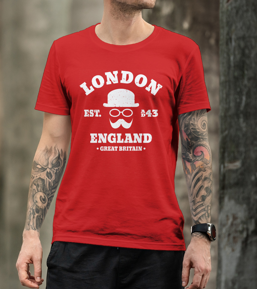 London England Est. AD 43 Great Britain Hipster Bowler Hat T-Shirt