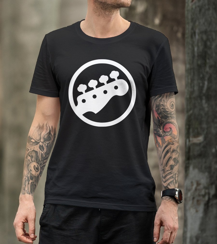 Bass Guitar Player Tuning Pegs Circle T-Shirt