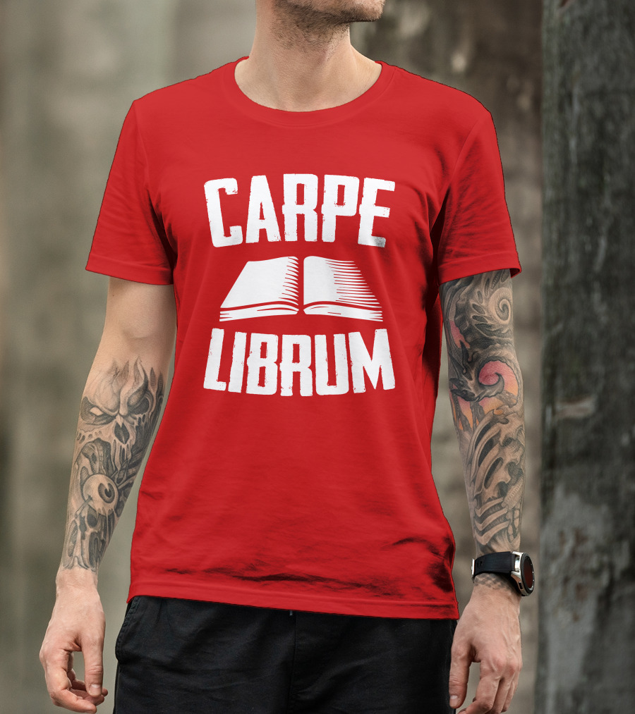 Carpe Librum Open Book Typography T-Shirt