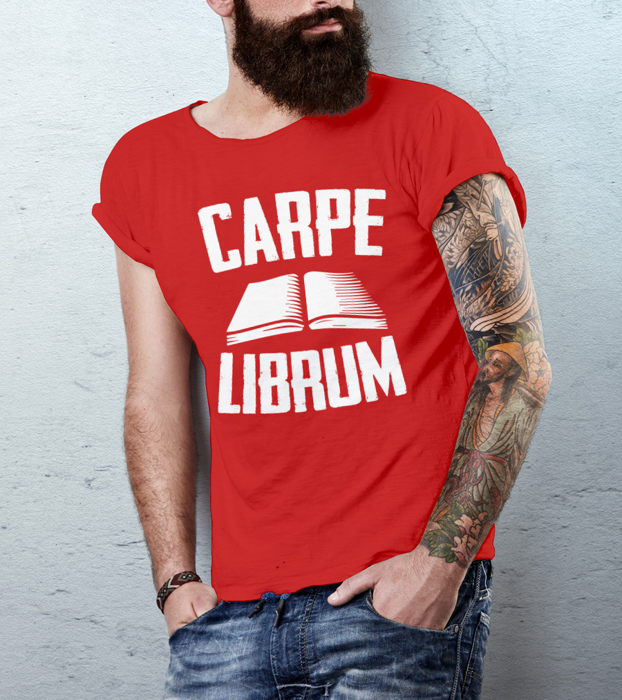 Carpe Librum Open Book Typography T-Shirt
