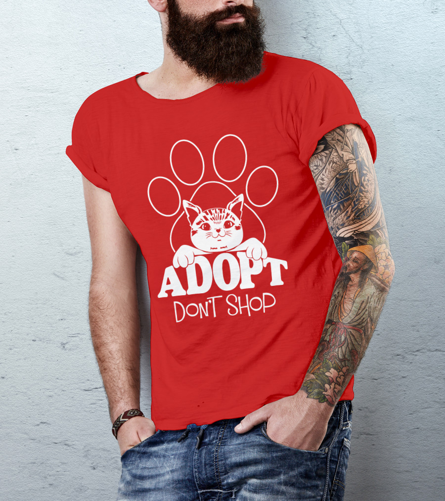 Cat Paw Adopt Don't Shop T-Shirt