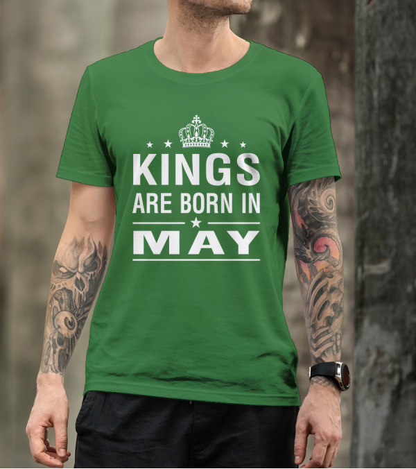 Kings Are Born In May Crown Stars T-Shirt