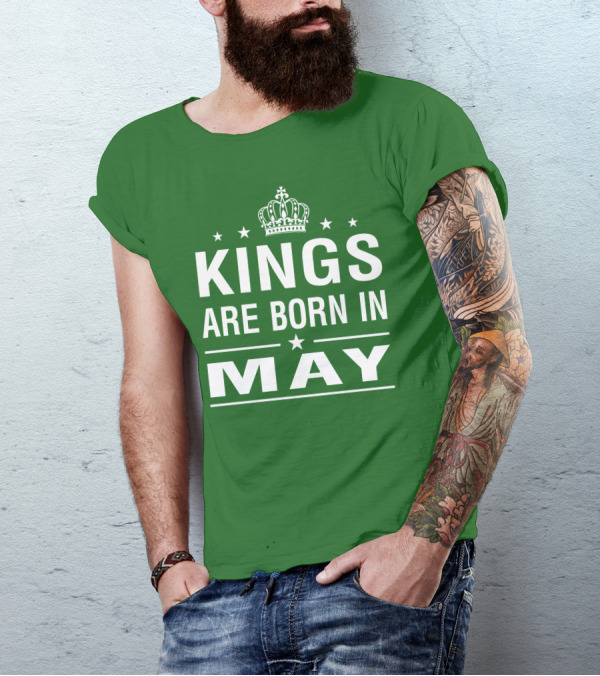 Kings Are Born In May Crown Stars T-Shirt