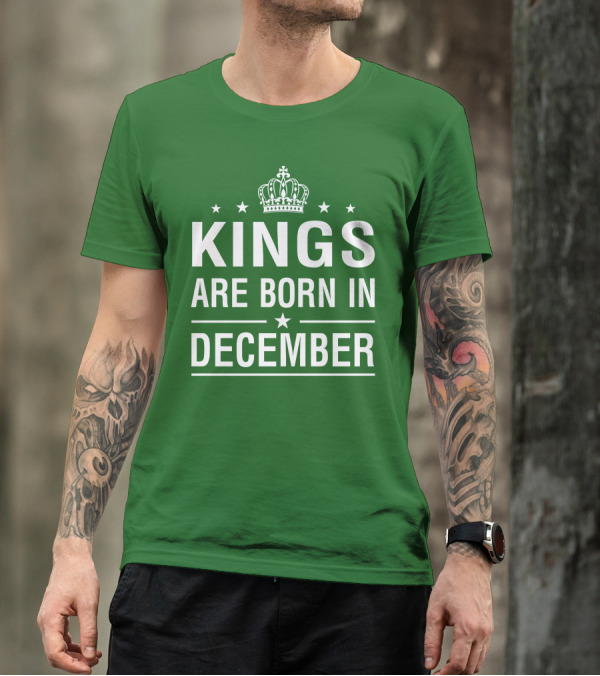 Kings Are Born In December Crown Stars T-Shirt
