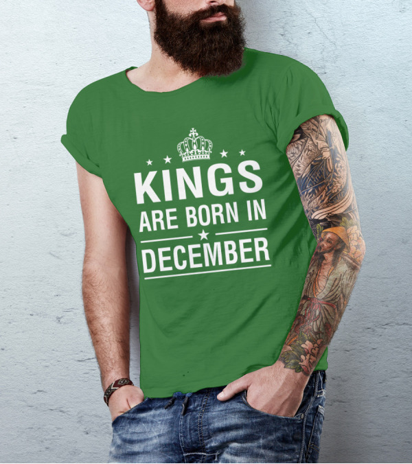 Kings Are Born In December Crown Stars T-Shirt