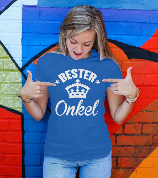 Bester Onkel Der Welt Krone-Star-Blaue Perfektion T-Shirt