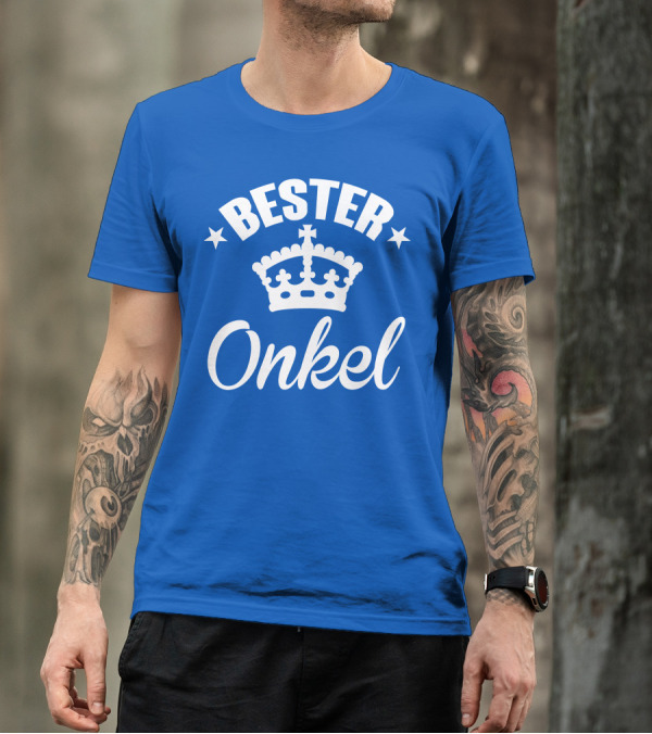 Bester Onkel Der Welt Krone-Star-Blaue Perfektion T-Shirt