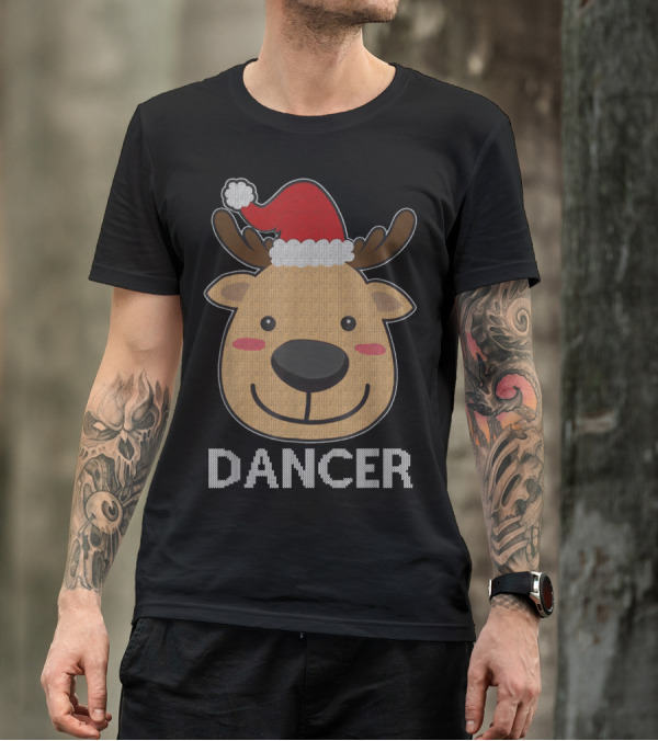 Santa Reindeer Dancer Ugly Christmas T-Shirt