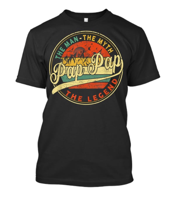 The Man The Myth Pap Pap The Legend Vintage Sun Mountain Scene T-Shirt