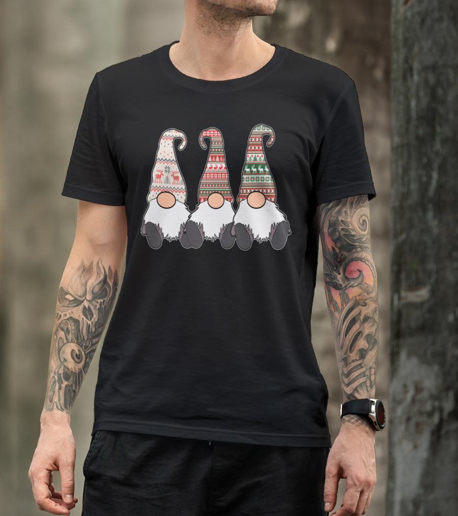 3 Nordic Gnomes Winter Christmas Swedish Tomte Scandinavian T-Shirt