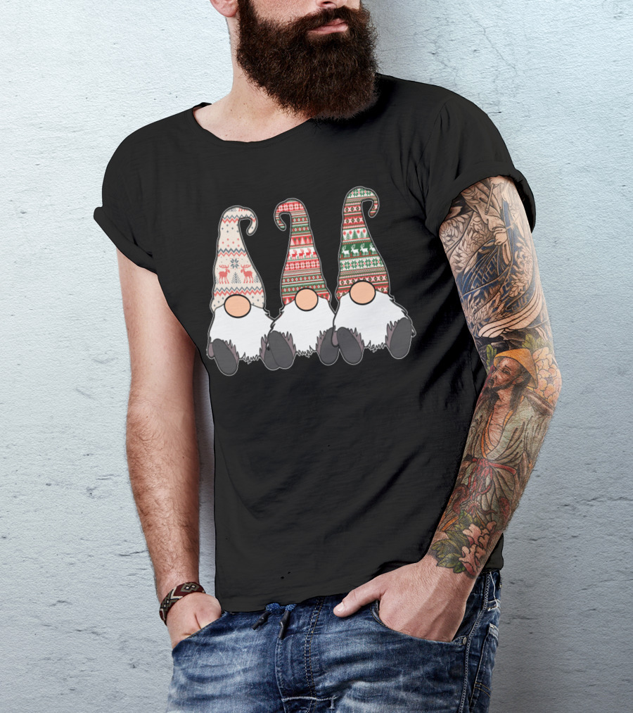 3 Nordic Gnomes Winter Christmas Swedish Tomte Scandinavian T-Shirt