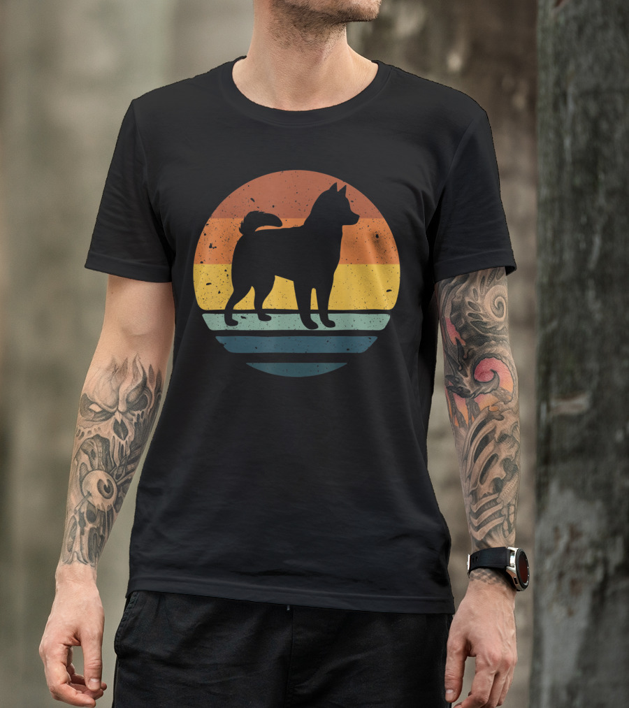 Alaskan Klee Kai Vintage Dog Sunset T-Shirt