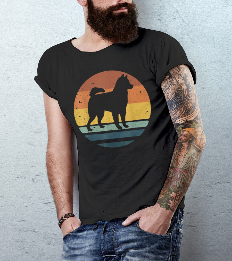 Alaskan Klee Kai Vintage Dog Sunset T-Shirt