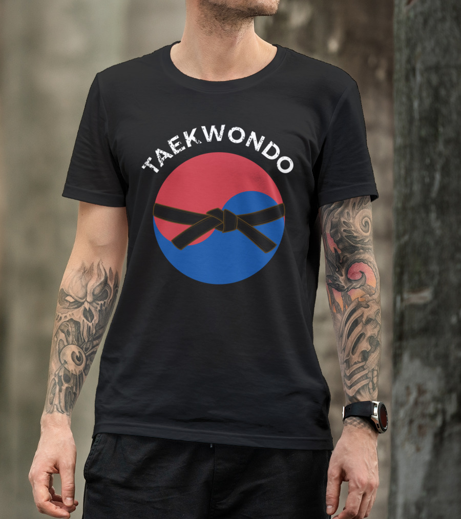 Taekwondo Korean Flag Black Belt Martial Arts T-Shirt