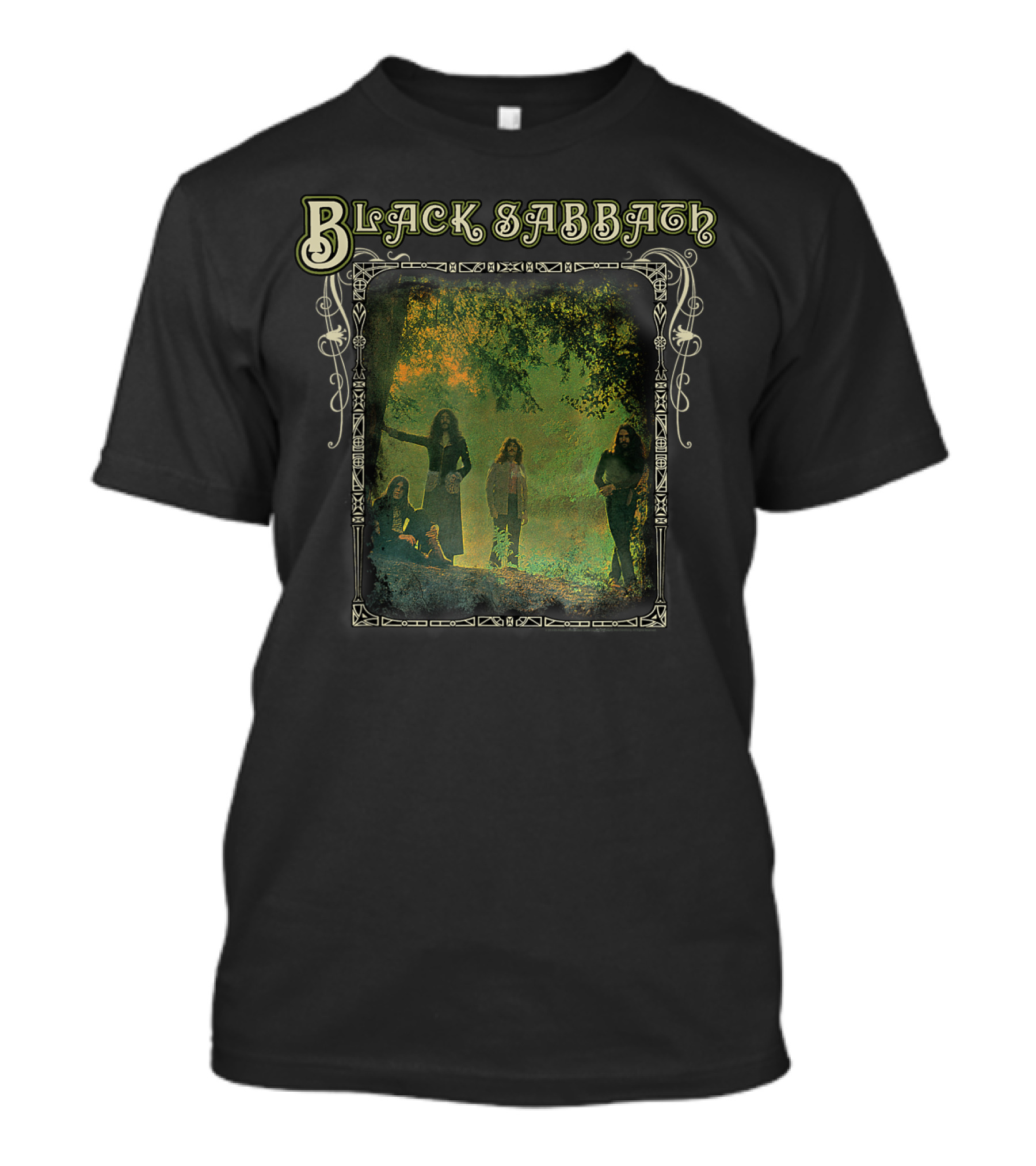 Black Sabbath Trees Photo Framed Band Image T-Shirt