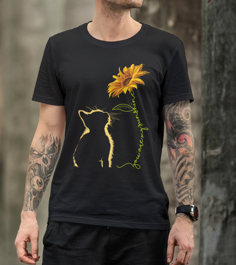 Cat You Are My Sunshine Cat And Sunflower T-Shirt
