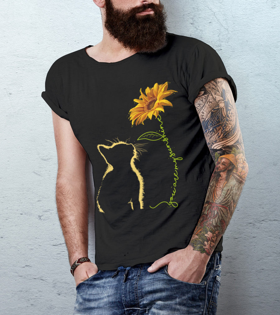 Cat You Are My Sunshine Cat And Sunflower T-Shirt