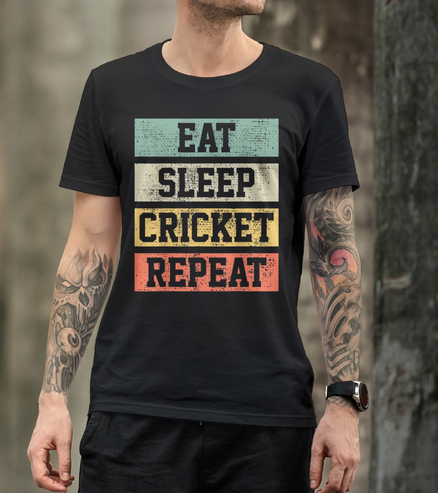 Eat Sleep Cricket Repeat Vintage Player Coach T-Shirt