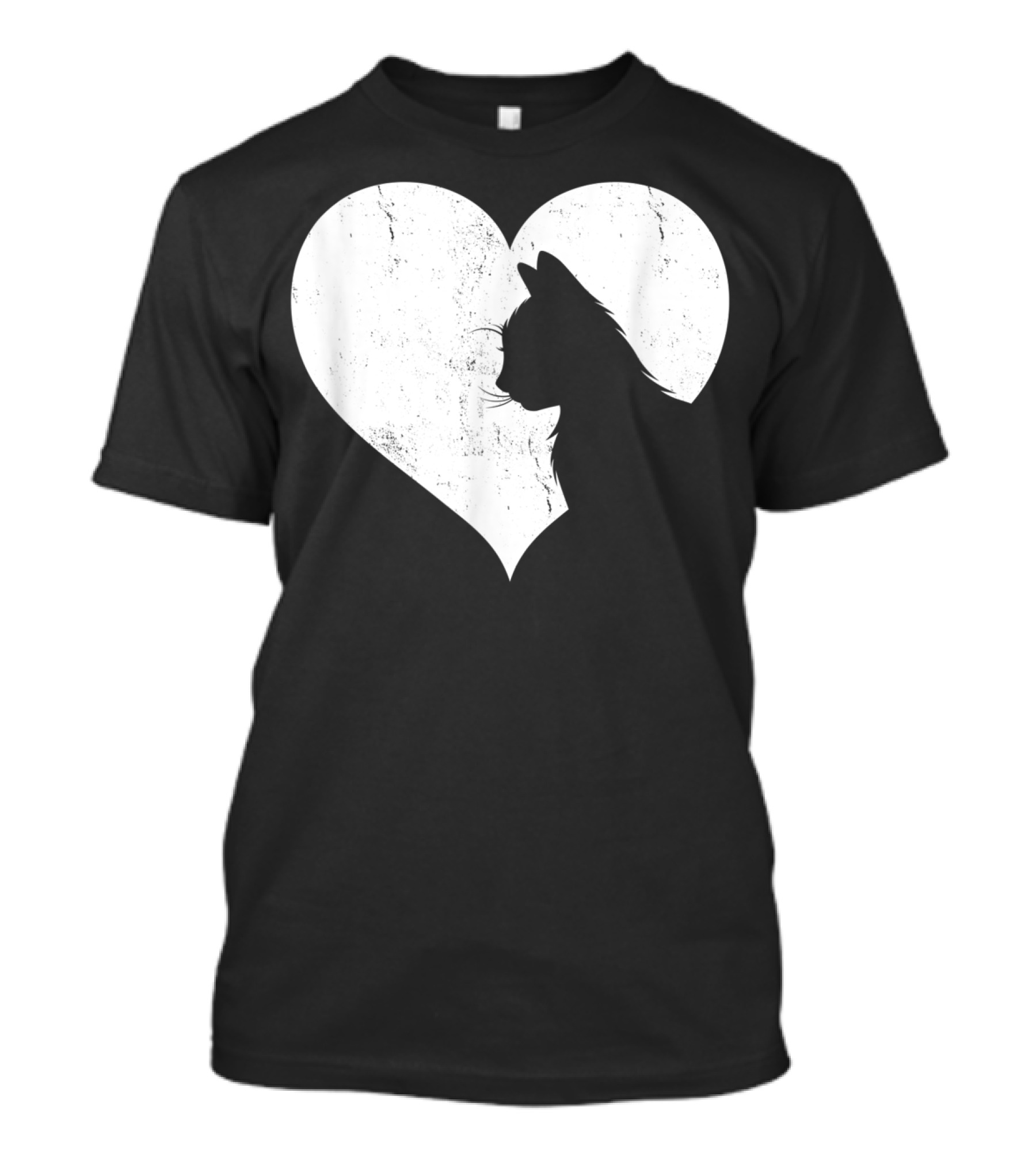 Cute Cat Heart Silhouette For Cat Lovers T-Shirt