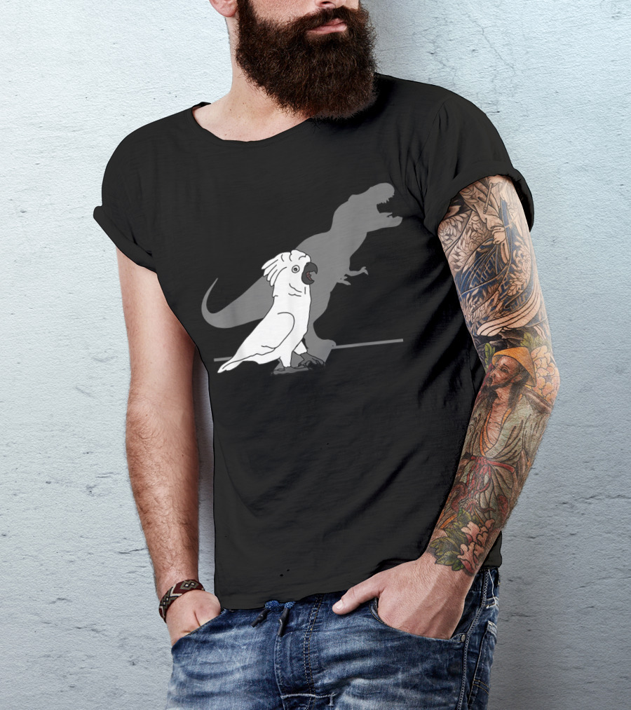 Cute Screaming Parrot Bird Birb Funny Trex T-Shirt