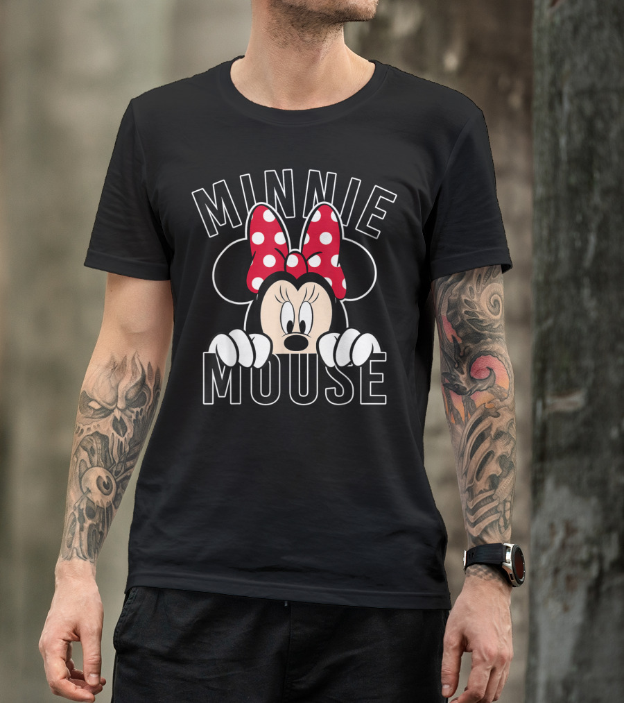 Minnie Mouse Peeking Rock The Dots Minnie T-Shirt