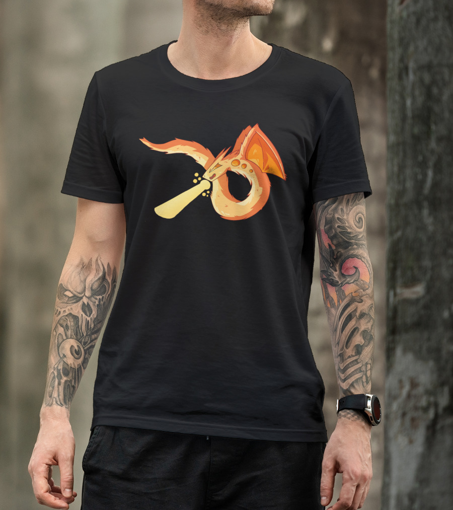Dragon Flame Fiery Serpent Breathing Light Beam T-Shirt