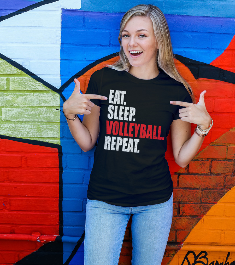 Eat Sleep Volleyball Repeat Volleyball Player Life Cycle T-Shirt