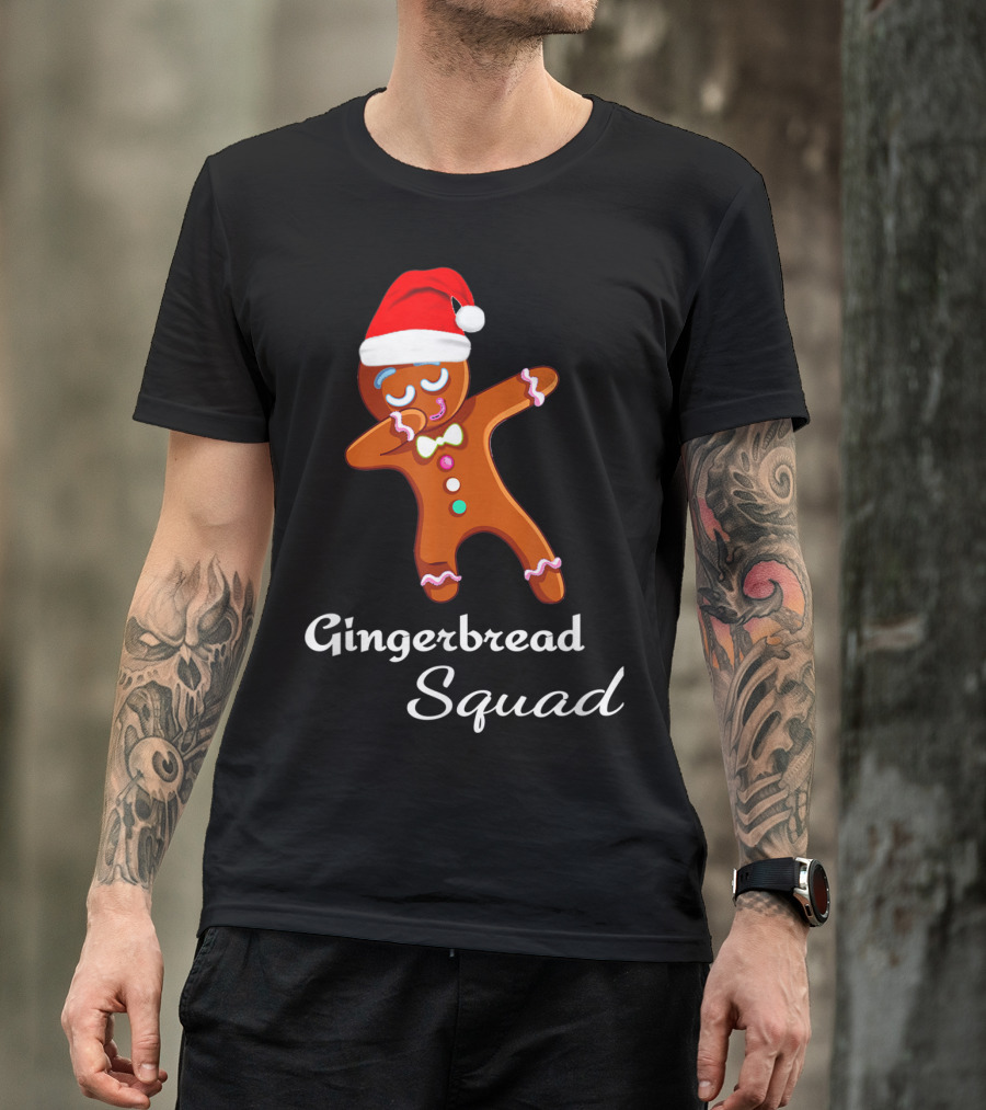 Gingers For Life Dabbing Gingerbread Squad With Santa Hat T-Shirt