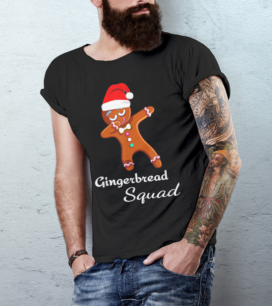 Gingers For Life Dabbing Gingerbread Squad With Santa Hat T-Shirt