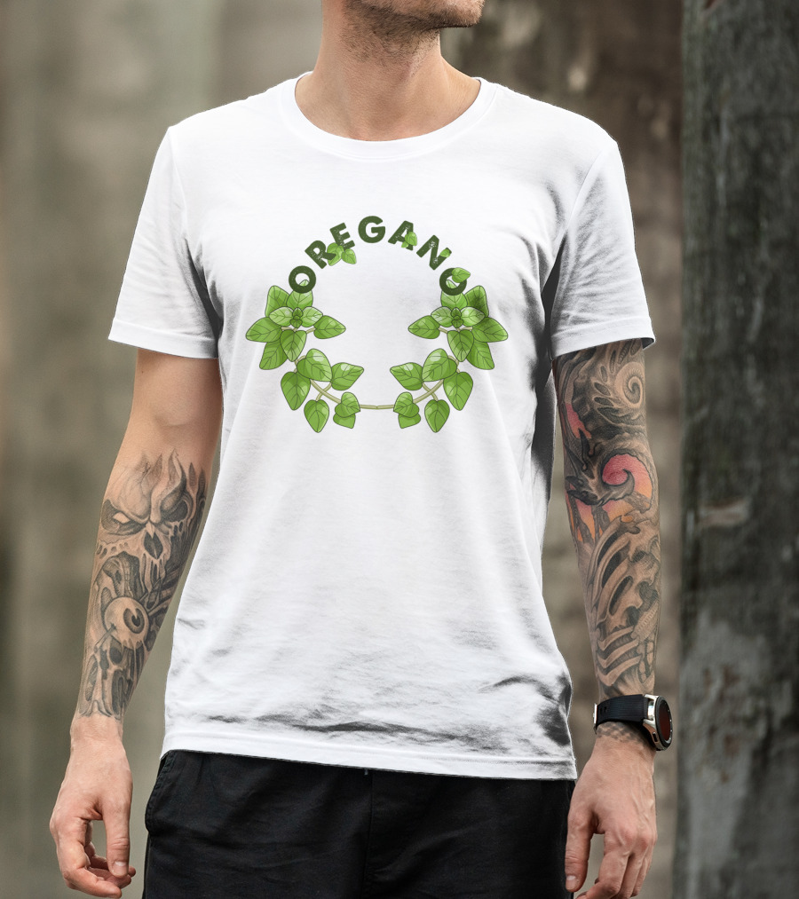 Oregano Herb Collectors Green Leaf Wreath T-Shirt