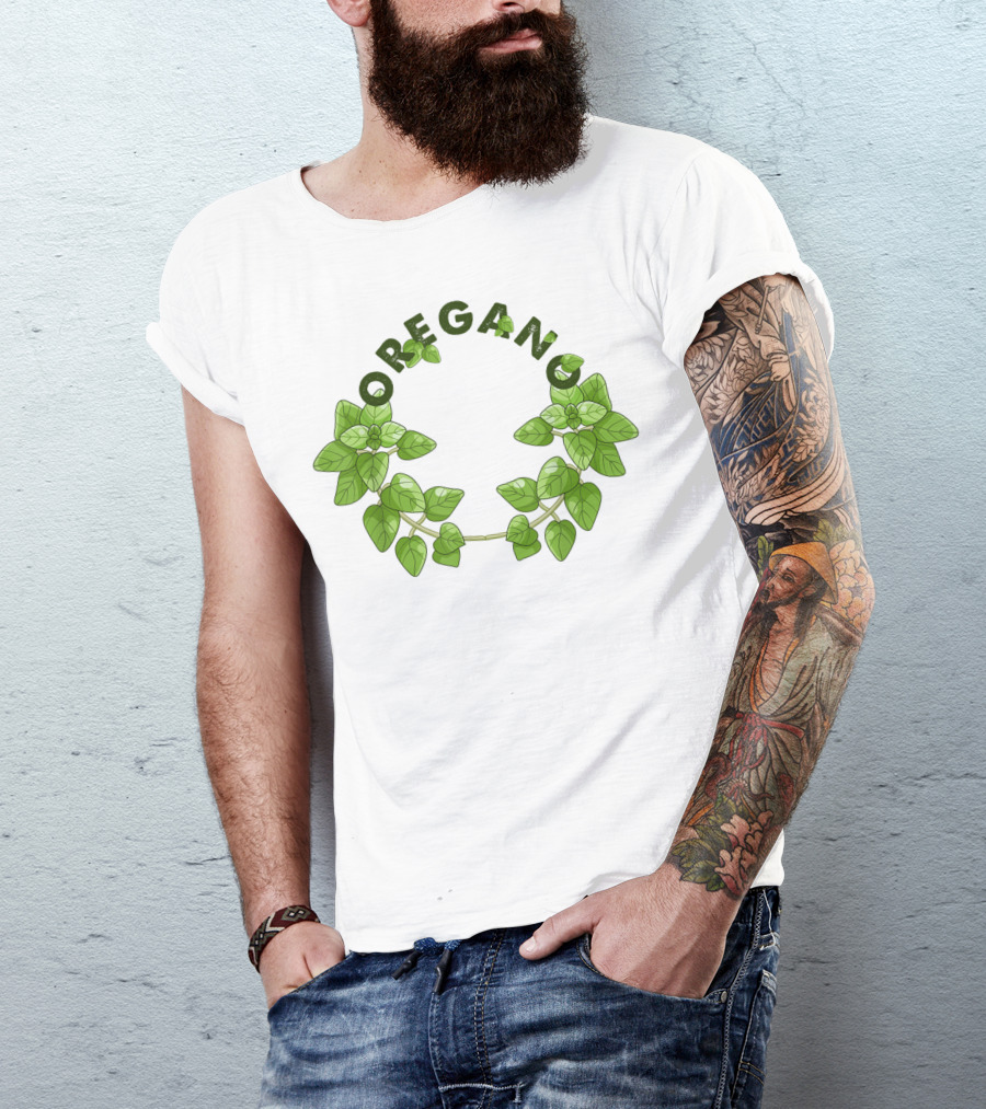 Oregano Herb Collectors Green Leaf Wreath T-Shirt