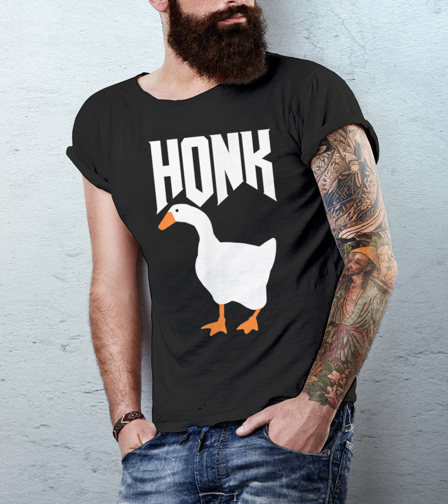 Honk Goose Funny Video Gamer Untitled Goose Game T-Shirt