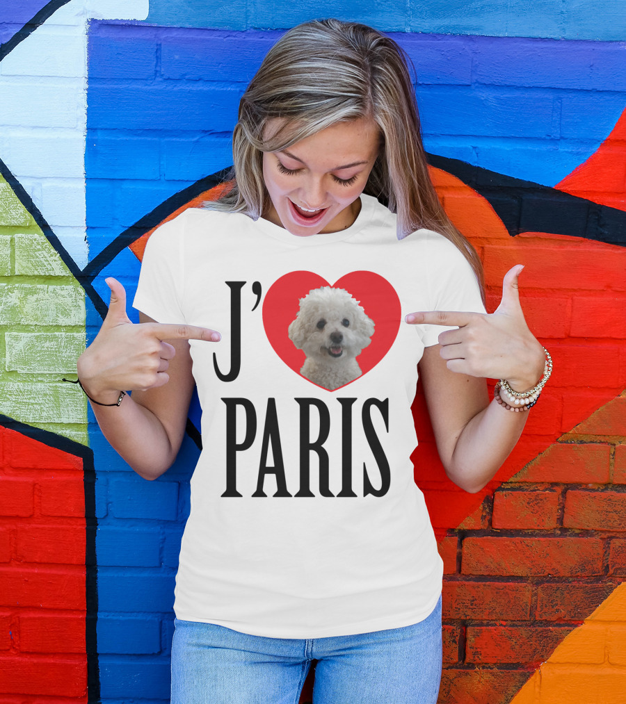 J'aime Paris Bichon Frise Heart T-Shirt