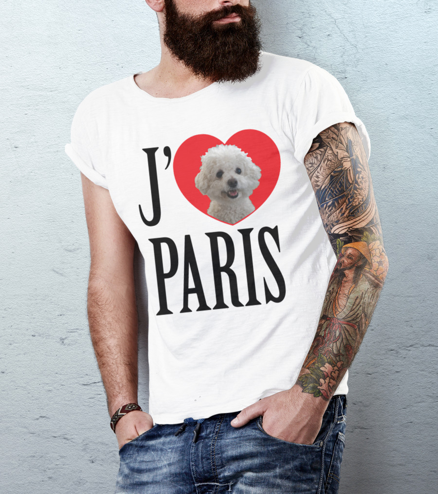 J'aime Paris Bichon Frise Heart T-Shirt