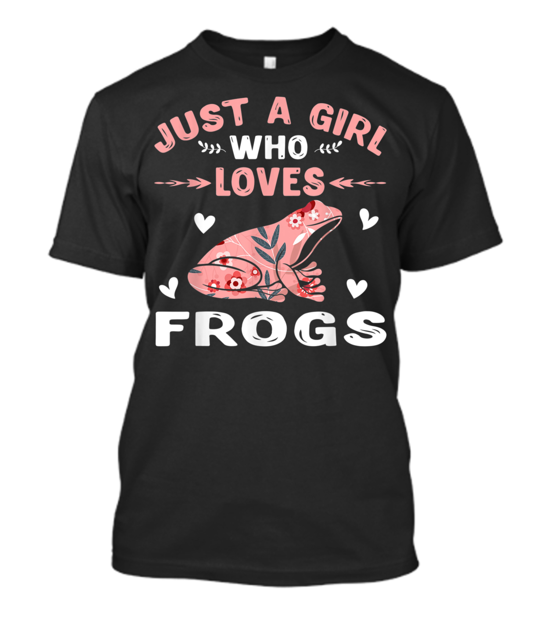 Just A Girl Who Loves Frogs With Floral Frog Lover T-Shirt