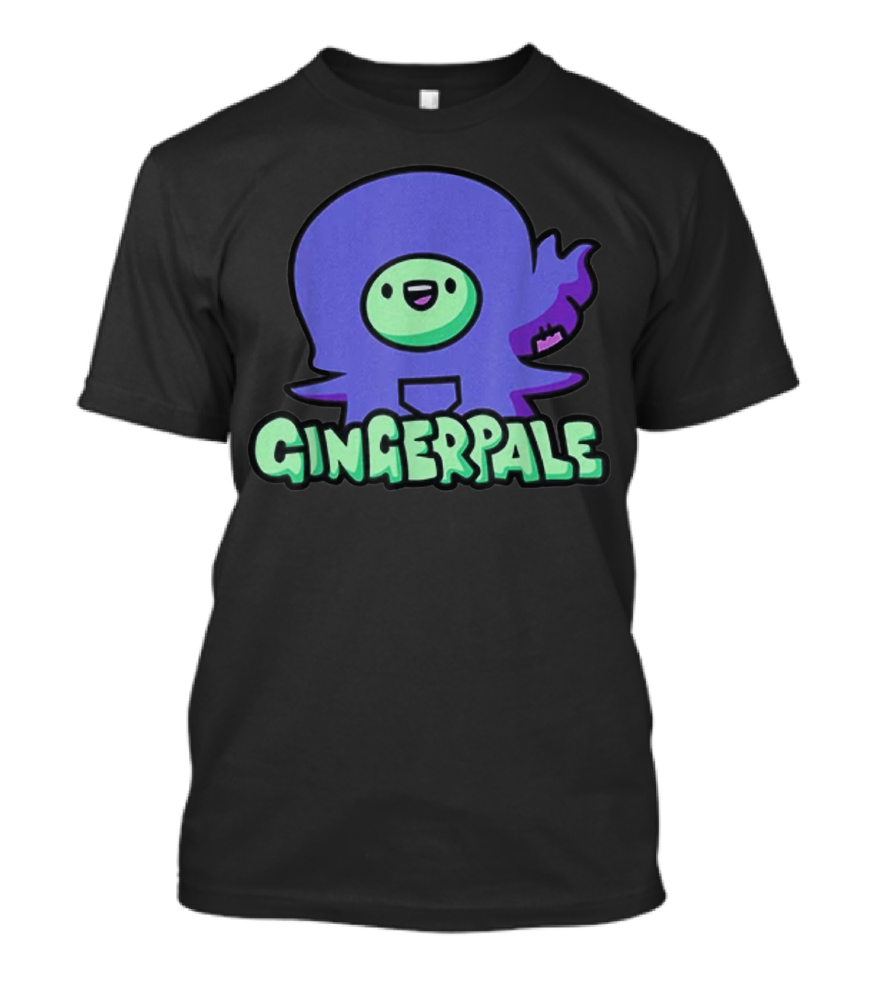 Gingerpale Cute Character With Purple And Green T-Shirt