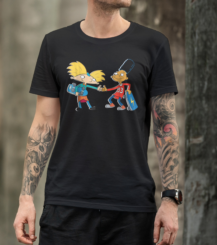 Nick Rewind Hey Arnold Skateboarding Characters Arnold And Gerald T-Shirt