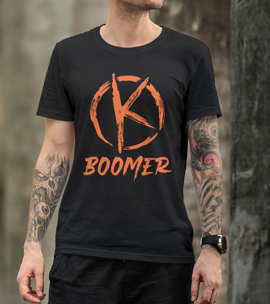 Ok Boomer Anarchy Symbol Bold Orange T-Shirt