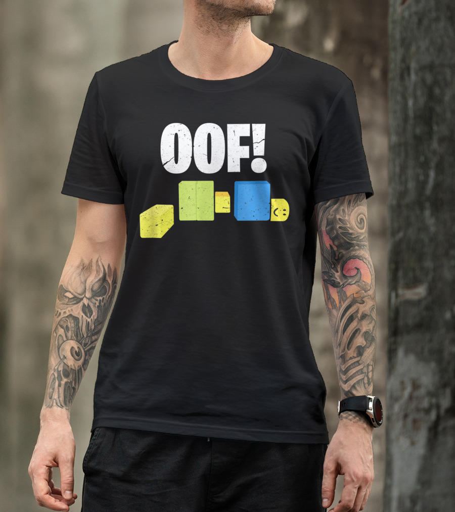 Oof Blox Noob Funny Gamer Blocks Oof Face T-Shirt
