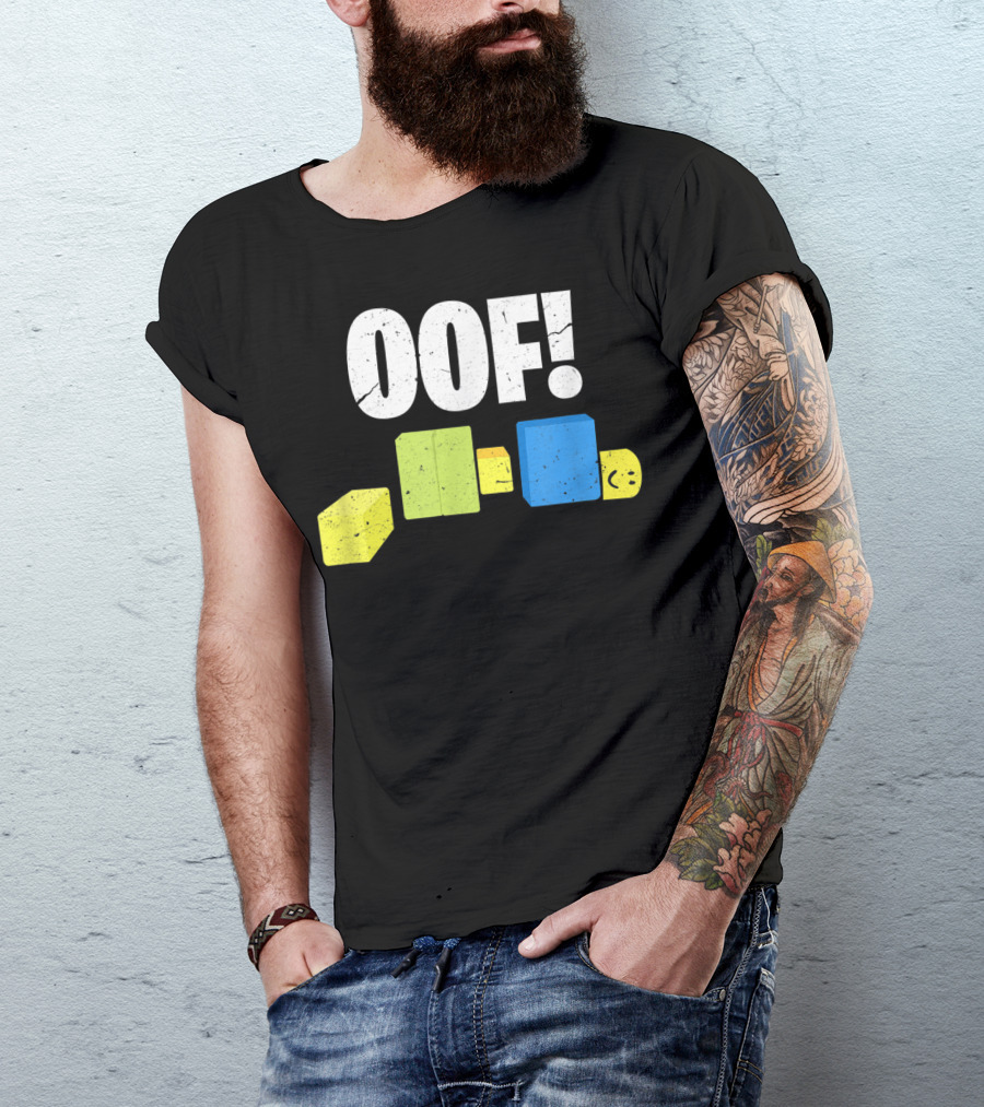 Oof Blox Noob Funny Gamer Blocks Oof Face T-Shirt