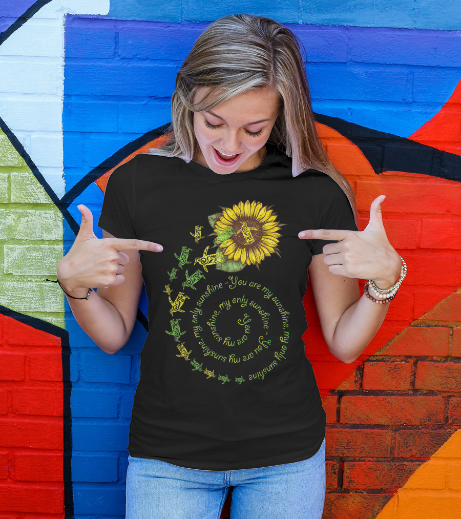 You Are My Sunshine My Only Sunshine Sunflower And Penguin Spiral T-Shirt