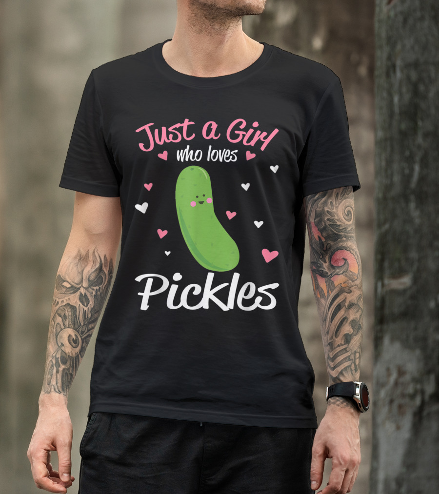 Just A Girl Who Loves Pickles Hearts T-Shirt