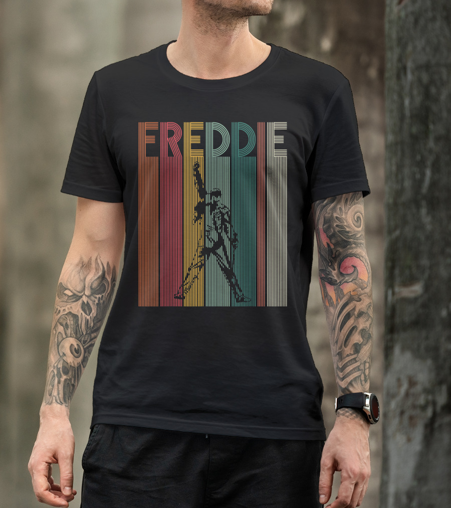 Freddie Mercury Retro Distressed Vintage Line T-Shirt