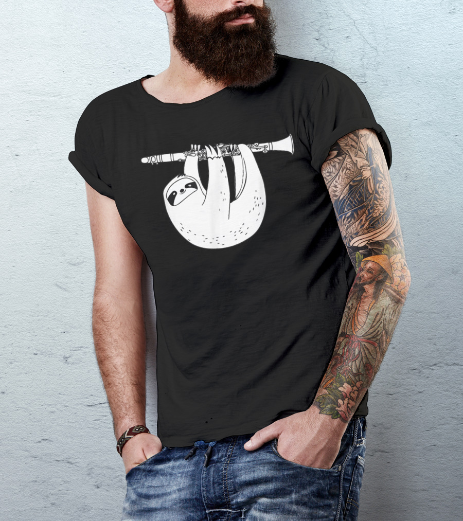 Sloth Hanging On Clarinet T-Shirt