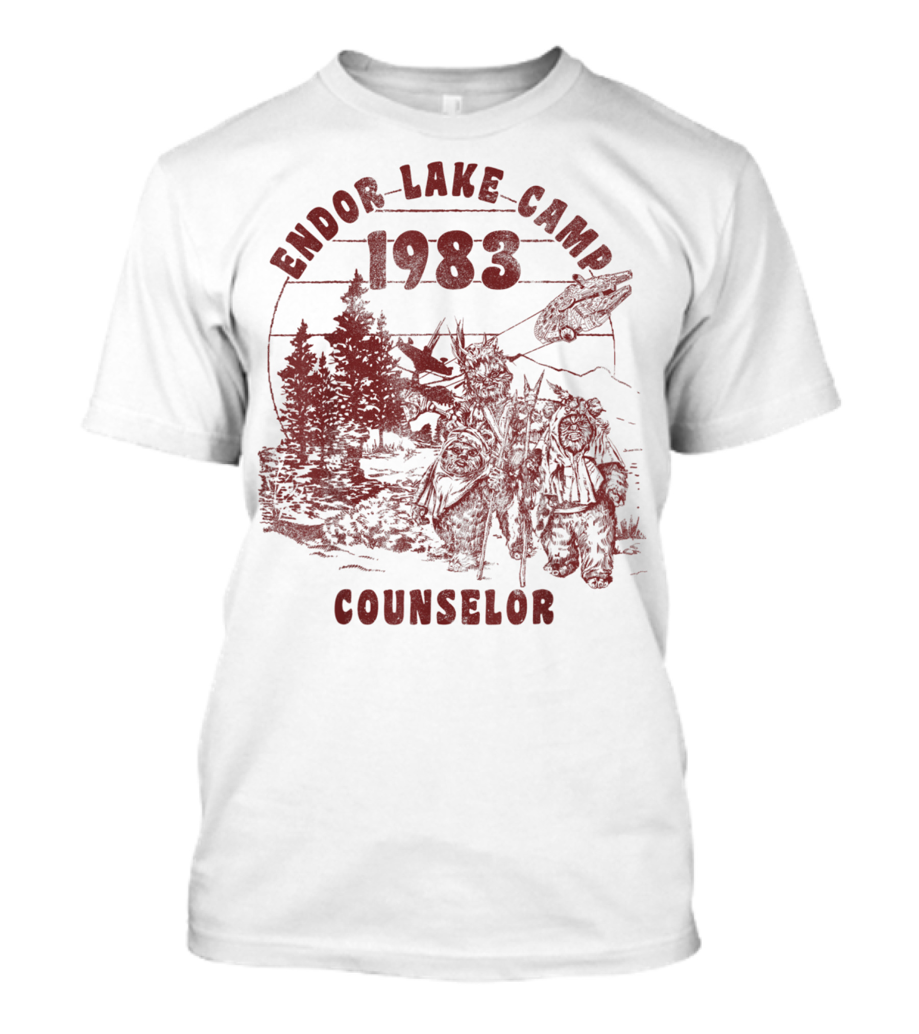 Endor Lake Camp 1983 Counselor Star Wars Ewok Adventure T-Shirt