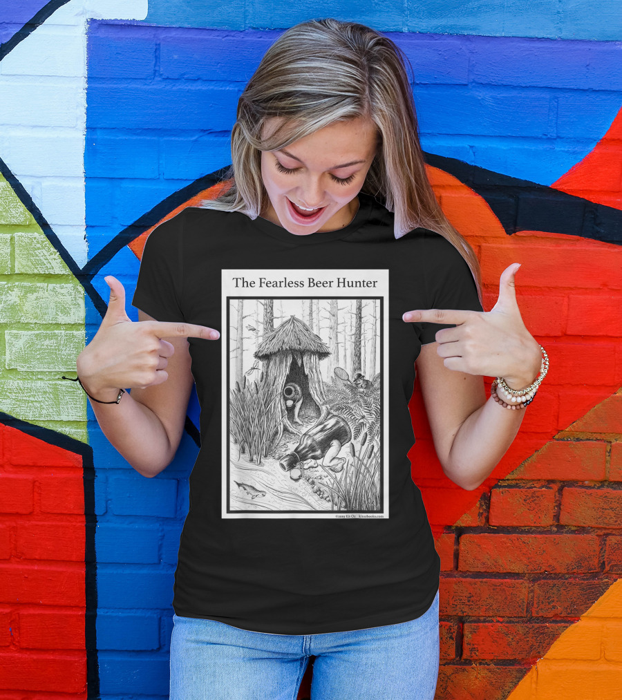 The Fearless Beer Hunter Forest Adventure Hut Scene T-Shirt